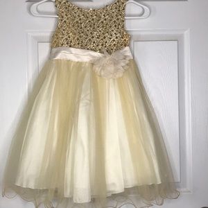 Girls Gold Party Dress